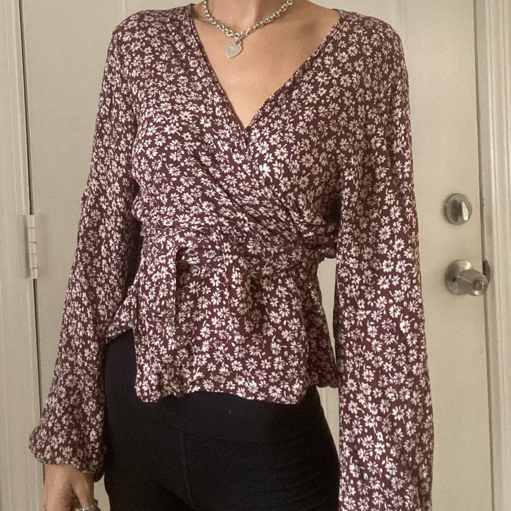 Mahina Flower Tie Long Sleeve top